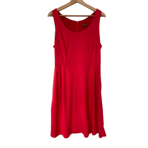 MERONA BRIGHT RED SLEEVELESS FIT AND FLARE DRESS WITH ZIPPER BACK, MEDIUM